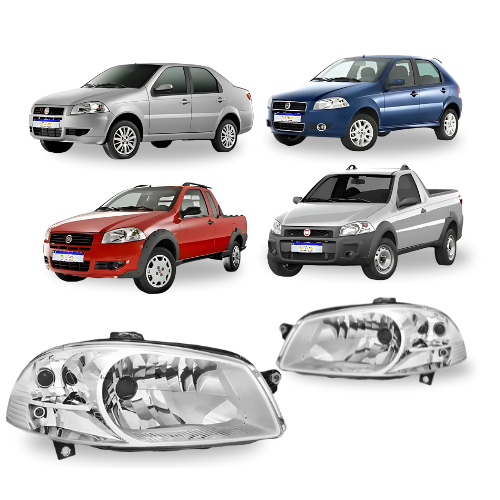 Farol | Palio | Siena | Strada | G4 | Máscara Cromada | Foco Simples | Original Magneti Marelli