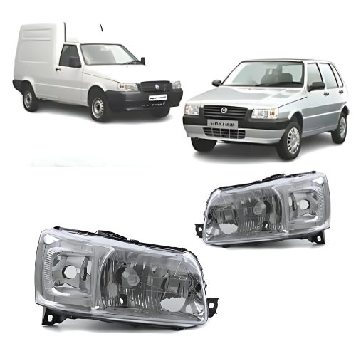 Farol Uno | Fiorino | 2004 a 2013 | Máscara Cromada | Original Arteb