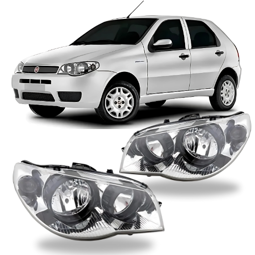 Farol Palio | 2004 a 2007 | Máscara Cromada | Aro Preto | Original Arteb