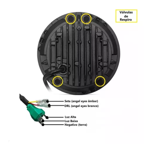 Farol Sealed Beam | Fusca | Kombi | Jeep | Wrangler | Camiões Diversos | LED 7" | Importado